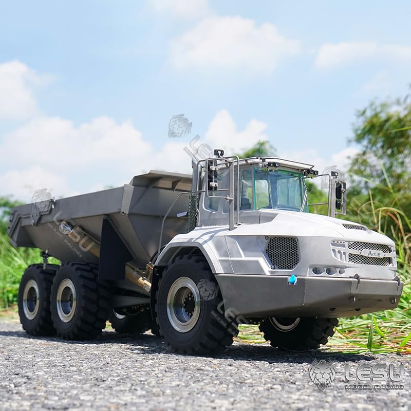 RC Metal Hydraulic Articulated Truck 1/16 6 * 6 for AT60H Pump ESC Valve Cylinder Unpainted Unassembled Construction Vehicle