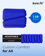 Load image into Gallery viewer, kure.fit Pilates Weight | Wrist &amp; Ankle Weights for Women | Weighted Bangles | 1LB Set of 2-Blue

