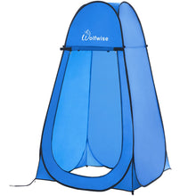 Load image into Gallery viewer, Wolfwise Pop Up Shower Tent for Camping Essentials, Portable Instant Changing Tent with Ventilation Window &amp; Carry Bag, Privacy Dressing Room Bathroom Toilet for Beach &amp; Outdoor, Extra Tall, Blue
