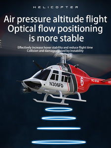 Helicopter Remote Control Multipurpose Helicopter 6-Axis Gyroscope High Suspension Barometer (Dual Battery Remote) Red Version