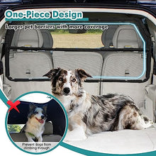 Load image into Gallery viewer, Dog Car Barrier Escape-Proof, 46" Wide Car Divider for 3rd Row Seats &amp; Cargo Area, Durable Cargo Area Dog Car Gate Trunk Barrier with See Through Net Mesh for Small Sized SUV &amp; Vehicles Or Hatchback
