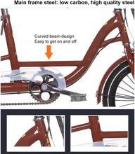 Load image into Gallery viewer, Brown 1,14 inch, Adult Tricycle Old Age Scooter Pedal Tricycle Elderly Pedal Exercise Bike with to Carry People and Goods
