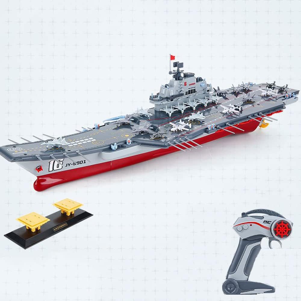 RC Boat, 2.4Ghz RC Water Aircraft Carrier, 30KM/H High-Speed RC Aircraft Carrier, RC Battleship Suitable for Swimming Pools and Lakes