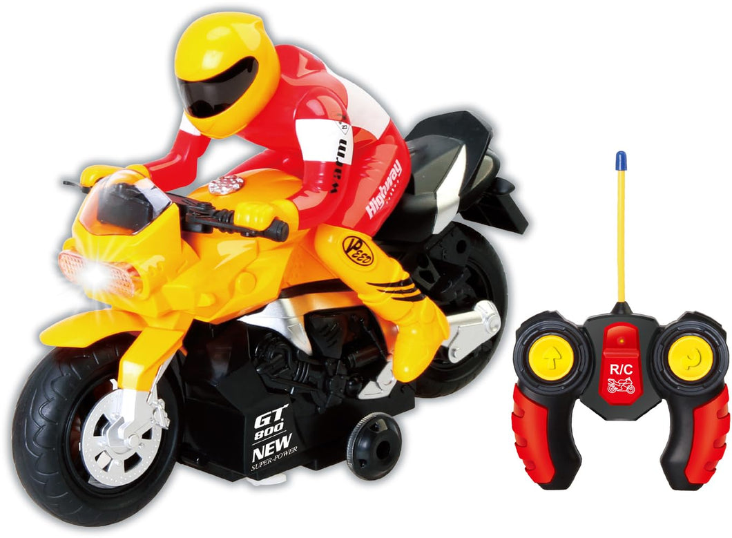 Unleash The Ultimate Racing Thrill | 360 Degree Rotate Spinning RC Race Motorcycle (Yellow)