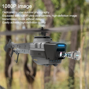 Drone Helicopter with 1080P Camera, Military Remote Control Helicopter for Adults, 2.4G Aerial Vehicle Reconnaissance, Take Off (2 Batteries)