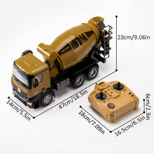 Load image into Gallery viewer, 10CH Remote Control Mixer Truck Toy, Cement Mixer Trucks for Boys, Rechargeable RC Construction Toys Vehicle (2 Battery）
