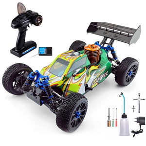 1/8 Nitro RC Truck For Adult 90KM/H 4WD Nitro Gas Powered RC Car 94970 26CXP Engine Fast Speed Remote Control Truck (Green)