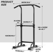 Load image into Gallery viewer, soges Power Tower Pull Up &amp; Dip Station Multi-Function Home Strength Training -Black
