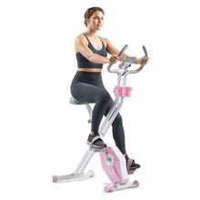Load image into Gallery viewer, Sunny Health &amp; Fitness Smart Folding X-Bike, Portable Compact Exercise Bike -Pink
