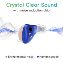 Load image into Gallery viewer, Rechargeable OTC Hearing Aids for Seniors Invisible In Ear Hearing Aids for Elders Adults with Mild to Moderate Hearing Loss Hearing Amplifiers Earbuds Noise Cancelling Clear Sound Conversation 100H with Charging Case
