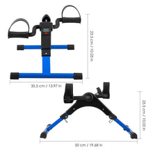 Load image into Gallery viewer, Folding Pedal Exerciser, Mini Exercise Bike Under Desk Bike Foot Pedal Exerciser - Blue
