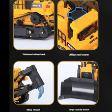 Load image into Gallery viewer, 1/16 RC Bulldozer Truck Scale Model Car Hobby Grade Age Above 15 Military Army Vehicles HUINA 1554 Standard Yellow
