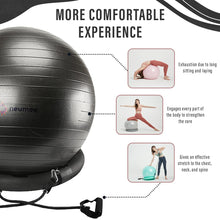 Load image into Gallery viewer, NEUMEE Yoga Ball Chair with 65cm Exercise Ball &amp; 2 Resistance Bands(Black)

