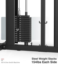 Load image into Gallery viewer, DONOW Smith Machine with Weight Stacks, Multi Function Home Gym System -A DN-DS938T Steel Stacks
