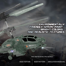 Load image into Gallery viewer, Remote Control RC Helicopter for Kids with Light and Sound, Diecast Military Attack Helicopter, Army Style Model Airplane

