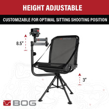 Load image into Gallery viewer, BOG DeathGrip 360 Chair with Lightweight Aluminum Construction, 4 Extendable Legs, DeathGrip Universal Gun Rest, 360 Adjustable Pivoting Seat, and Hands-Free Use During Hunting, Shooting, and Outdoors
