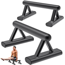Load image into Gallery viewer, SELEWAERE Metal Parallettes Floor Workout Push Up Handles Non-Slip Pushup Bars Handstand Bars for Calisthenic Fitness Sturdy Steel Tubing Structure with Matte Paint Finish, Load up to 600 lbs

