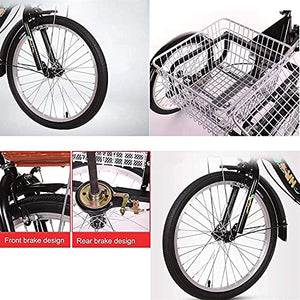 Adult Tricycle - 3 Wheel Bikes for Adults Shopping Foldable 3 Wheel Bike Tricycle 20inch Family Manpower Trike