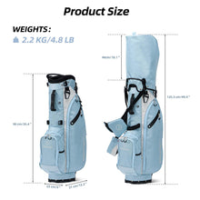 Load image into Gallery viewer, T WINSOLOGY Lightweight Golf Stand Bag with 4 Way Top Dividers for Men and Women, Only 4.5 Pounds, 8 Storage Pockets Including Cooler, Double Shoulder Straps, Womens Golf Club Bag (Sky Blue/Beige)
