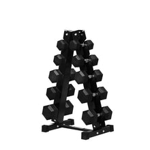 Load image into Gallery viewer, RITFIT Rubber Hex Dumbbells Set with Rack, 180-780LB Heavy-Duty Cast Iron Core, Knurled Chrome Handle, Space-Saving Storage Rack for Home Gym Strength Training
