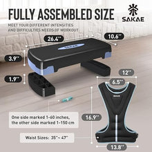 Load image into Gallery viewer, Step Aerobics Platform Set with Weighted Vest &amp; Measuring Tape-Blue Black
