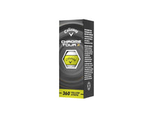 Load image into Gallery viewer, Callaway Golf Chrome Tour X 2026 Golf Balls(360 Yellow Stripe,One Dozen)
