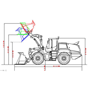 1/14 RC Hydraulic Loader for 580 RC Construction Vehicle 4-Way Reversing Valve Sound Light ST8 Radio Controller(White-with-Smoke)