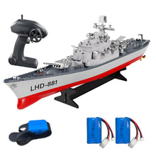 Load image into Gallery viewer, Remote Control Ship RC Warship Aircraft Carrier Battleship Destroyer ship add Watch Controller w/ 2-Battery 2-Controllers
