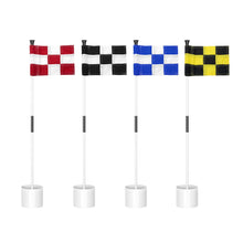 Load image into Gallery viewer, KINGTOP 3 ft White Golf Flagstick Sets with Checkered Flags, 4 Pack
