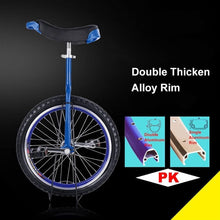 Load image into Gallery viewer, Wheel Unicycles 20&quot;(51cm) Wheel Unicycle for Adult, Aluminum Alloy Rim and Steel Frame, Adjustable Seat Height, Loads 150kg (Black)
