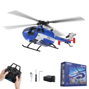RC Helicopter, 2.4GHz 4-Propeller Remote Control Helicopter with 6-Axis Gyro, 4-Channel RC Airplane for Beginner, LED Light & One-Key Takeoff