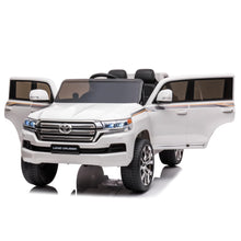 Load image into Gallery viewer, Electric Kids Ride on SUV Car, 2 Seater Truck 12V Licensed Toyota Land Cruiser with Remote Control, White

