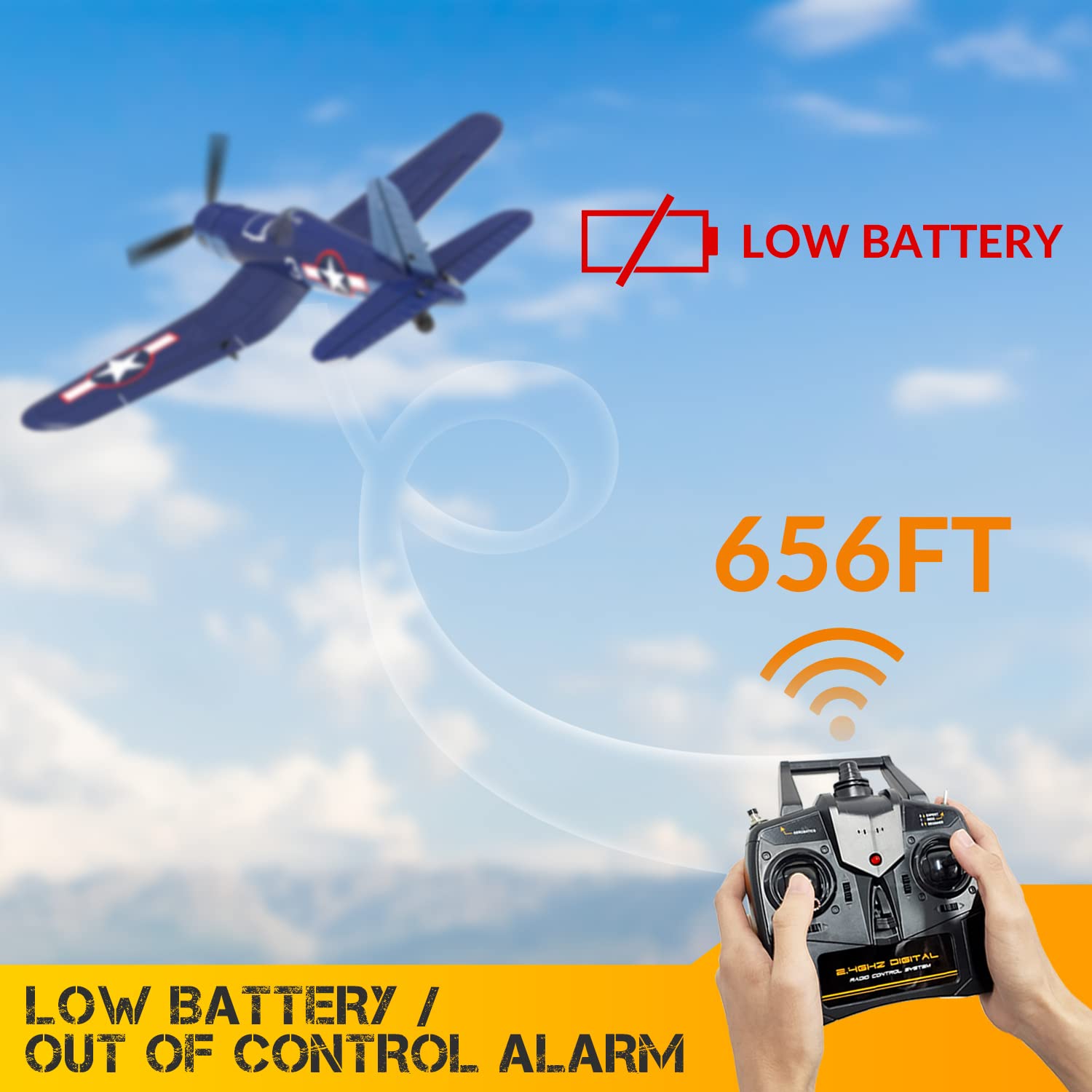 Modern R/c Tech 2023 New Upgrade F4U Corsair RC Plane 4 Channel RTF Remote Controlled ...