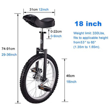 Load image into Gallery viewer, Unicycle, Heavy Duty Alloy Rim Unicycle, Outdoor Balance Exercise Unicycle for Adults, Teenagers (20 Inch Wheel)
