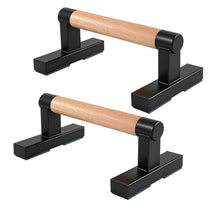 Load image into Gallery viewer, Pushup Stands Handles for Home Calisthenics, Fitness, Floor Workouts Bars Solid Wood with Metal Bracket - Support 600 lbs

