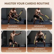 Load image into Gallery viewer, IPO 2026 Upgrade Weighted Ropeless Battle Ropes, Heavy Duty Portable Cordless Battle Ropes for Home Gym, home fitness workout Rope for Strength Building suitable Men &amp; Women (Yellow, Yellow Pro)
