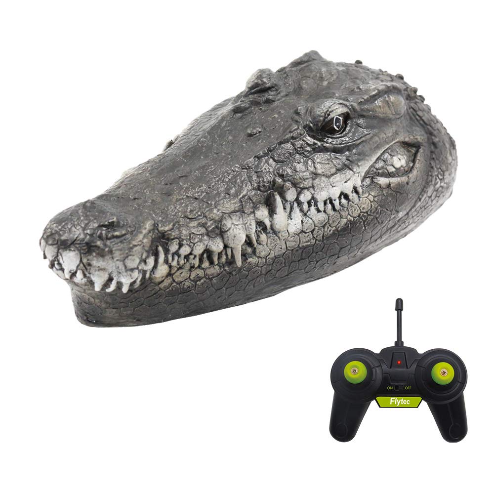 V005 RC Boat 2.4G Remote Control Electric Racing Boat for Pools with Simulation Crocodile Head Spoof Toy