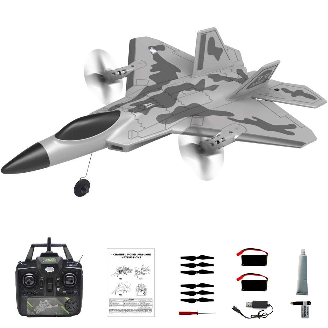 RC Plane 4 Channel Remote Control Airplane - F-22 RC Airplane for Beginners Adult with Xpilot Stabilization System & Aerobatic
