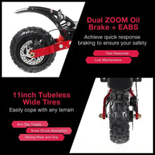 Load image into Gallery viewer, Electric Scooter Adults, 6000W Up to 52 Mph, 52 Miles Max Range, 60V 38.4Ah Battery, 11&#39;&#39; Tubeless Tires, E Scooter with Seat
