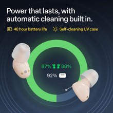Load image into Gallery viewer, Audien Atom X Hearing Aid For Seniors &amp; Adults with Hearing Loss - Noise Cancelling, Rechargeable OTC Bluetooth Hearing Aids w/Charging Case, 48+ Hour Battery Life, Touchscreen Control, Nearly Invisible Design
