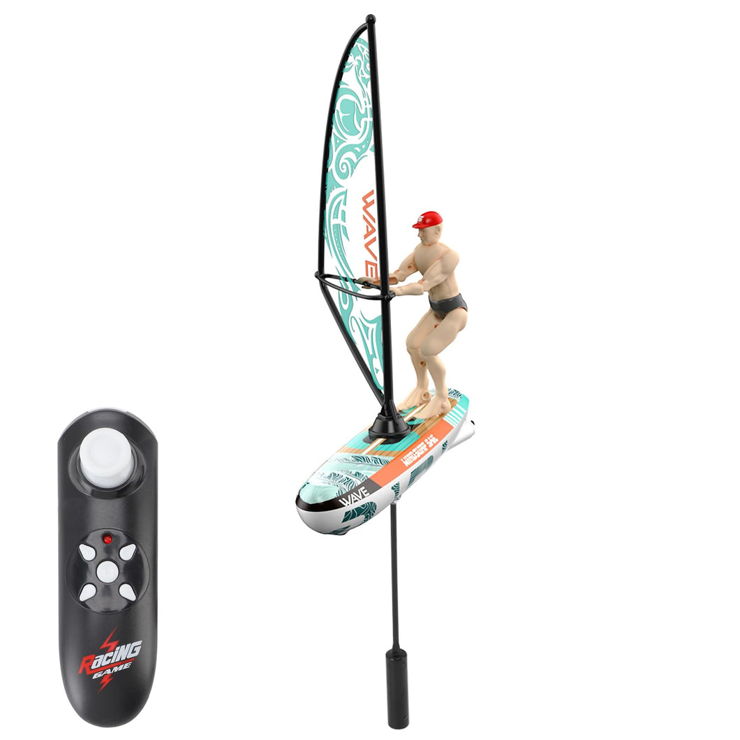 RC Sailboat Boat, 2.4Ghz Remote Control Boat with Lights for Pools, Lake, Bathtub, Summer Outdoor Water Sailboat Toys (Green)
