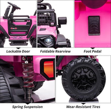 Load image into Gallery viewer, 24V Kids Ride on 2 Seaters Electric Car with Remote Control, 2*120W Motors Battery Powered 20&quot; Extra Large Seats+15.5&quot; XL (Pink)
