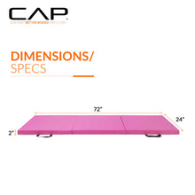 Load image into Gallery viewer, CAP Barbell Folding Exercise Mat – Durable, Anti-Tear, Thick Padding for Fitness, Aerobics, Gymnastics &amp; Home Workouts. 72"L x 24"W x 2"Thick. PINK
