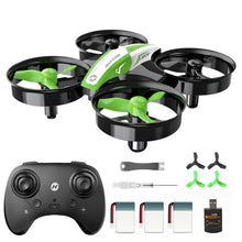 Load image into Gallery viewer, Holy Stone Mini Drone for Kids and Beginners, Indoor Outdoor Quadcopter Plane for Boys Girls with Auto Hover, 3D Flips, 3 Batteries, Headless Mode, Great Easter Gift Toy for Boys and Girls, HS210 Green

