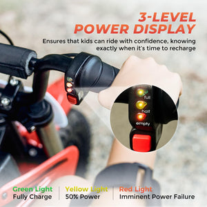 A12 Electric Dirt Bike for Kids, 36V 350W Electric Motorcycle for Kids Ages 3-10, Up to 15.5MPH & 14 Miles Long-Range
