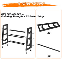 Load image into Gallery viewer, CHICAURA 3 Tier Weight Rack for Home Gym Dumbbells, Universal Dumbbell Rack with Adjustable Width Rails, Heavy Duty Angled Storage Stand for Kettlebells &amp; Hand Weights (Rack Only)
