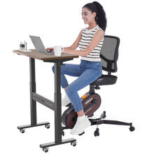 Load image into Gallery viewer, HitGo Home Office Fitness Bundle: Under Desk Exercise Bike Chair - Black+Mahogany Desk
