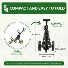 Load image into Gallery viewer, Caddytek Golf CaddyLite 11.5 V3 Superlite Deluxe Push Cart Black/Green
