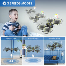 Load image into Gallery viewer, AVIALOGIC Mini Drone with Camera for Kids, Remote Control Helicopter Toys Gifts for Boys Girls, FPV RC Quadcopter with 1080P HD Live Video Camera, Altitude Hold, Gravity Control, 2 Batteries
