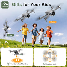 Load image into Gallery viewer, ASFSFQ PRO Drone with Camera for Adults 2k, Brushless Motors Drone for Kids Beginners, 40mins Flight Time with 2 Batteries, FPV Foldable RC Quadcopter, Toys Gifts for Teen Boys Girls, Beginner (Grey)
